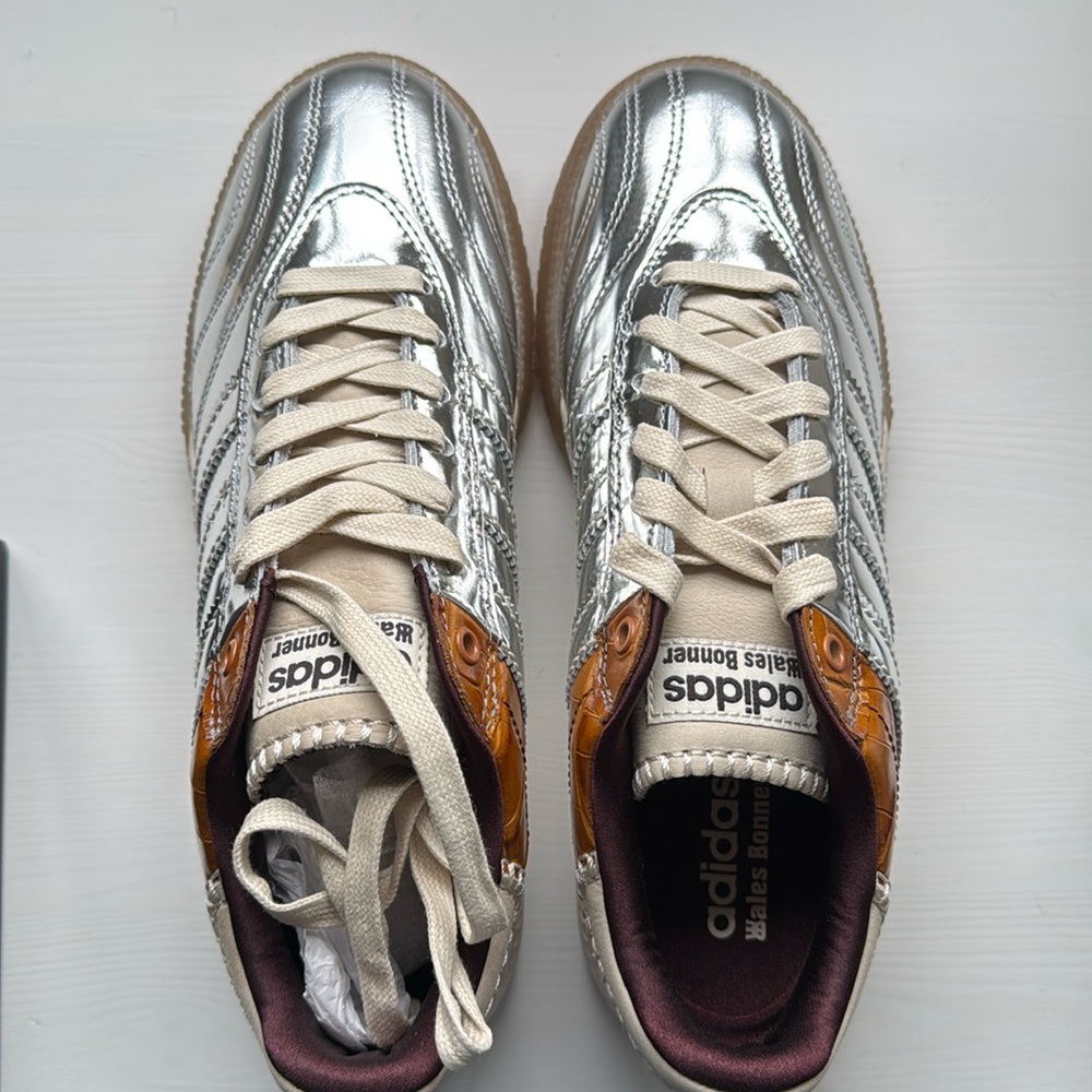 Adidas x Wales Bonner Samba Millennium croc-effect and metallic leather sneakers